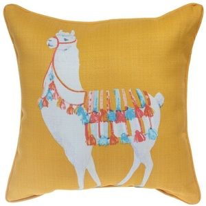 Indoor or Outdoor Llama Decorative Pillow
